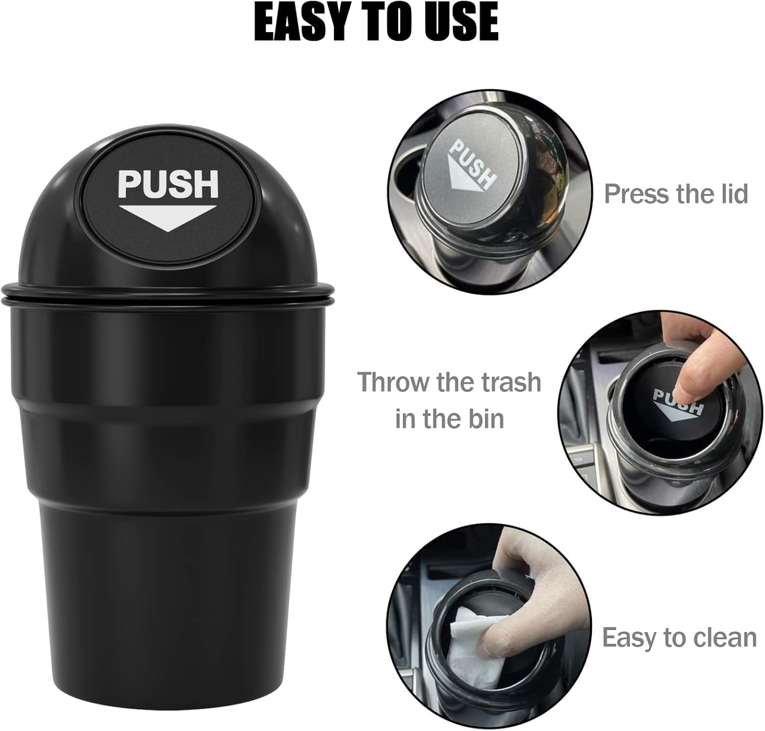 سطل زباله درب دار لیوانی خودرو